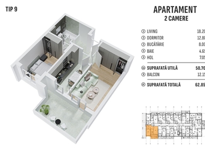 Apartament 2 camere,Metrou Berceni