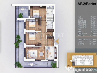 4 camere Incalzire Pardoseala - Acces Rapid Metrou/ 5 Minute