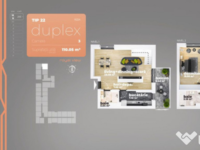 Duplex 3 camere Piata Sudului 70.34 mp utili