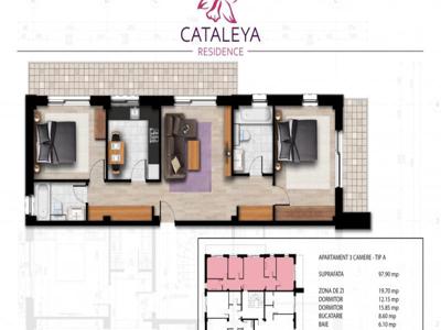 3 camere, decomandat, 97 mp, de vanzare apartament nou in zona Bucium, Hanul Trei Sarmale, Cod 141843