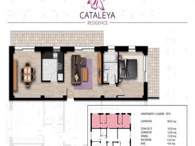 De vanzare apartament nou, 3 camere, decomandat, 80 mp, Bucium, Hanul Trei Sarmale, Cod 141842