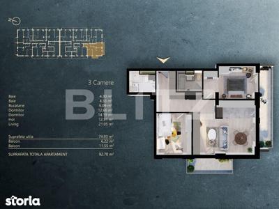 Apartament 3 camere intr-un Ansamblu rezidential Premium, zona...
