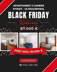 0% Comision De Vanzare Apartament 3 camere Pitesti-zona Ultracentrala!