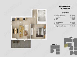 Apartament tip studio, metrou Aparatorii Patriei, zona linistita