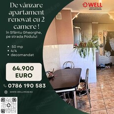 De vânzare apartament renovat cu 2 camere în Sfântu Gheorghe, pe strada Podului!