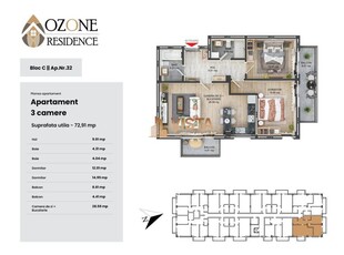 Ozone Residence, Apartament 3 camere, Zona CoresiTractorul, Brasov