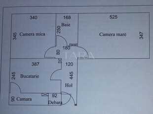 Vanzare apartament, 2 camere decomandate de 54 mp, imobil izolat termic.