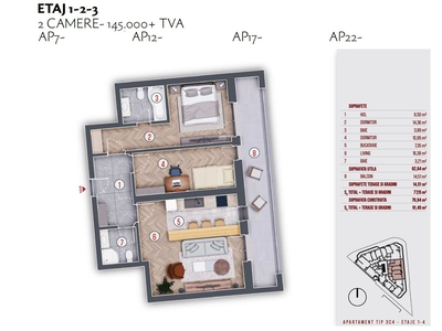 Apartament 2 camere decomandate 2 grupuri sanitare Lux Mihai Bravu