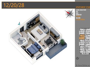 Apartament cu 2 camere, bucatarie inchisa, etaj intermediar, Braytim.