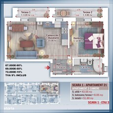 Apartament Finisat cu 2 Camere în Florești, Zona Terra