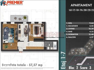 Str. Moldovei - Ap. 3 camere, decomandat