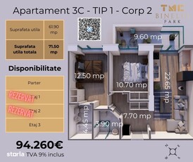 3 Camere - Decomandat - Etaj 3 - Zona Dunarea