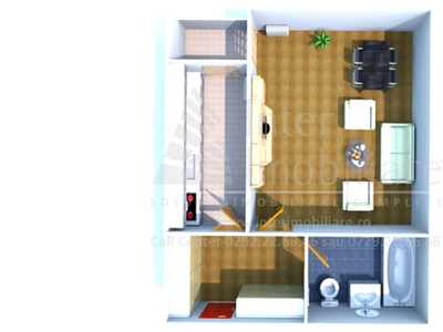 Apartament nou, 1 camera decomandat, 46 mp, Galata, de vanzare, Arcadia, Cod 154096