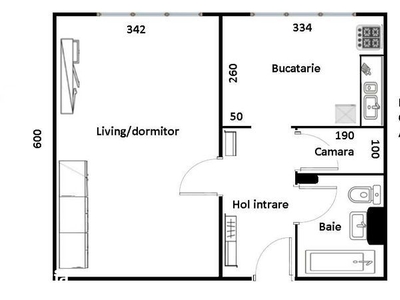 Apartament 2 camere, decomandat, 52 mp, Ultracentral