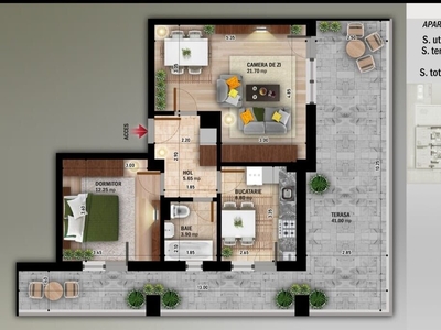 Apartament 2 camere cu tereasa de 41mp Lux Nicolae Grigorescu