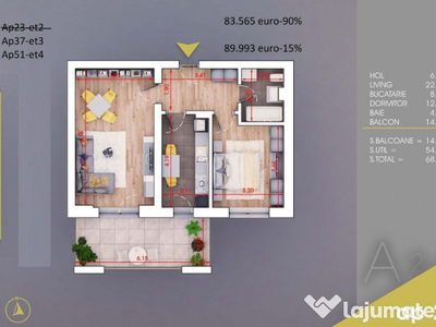 Theodor Pallady apartament 2 camere 68,67 mp, COMISION 0%