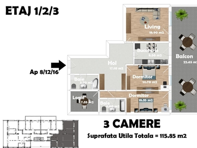 3 camere * Decebal * Finisaje Premium * Comision 0 * Dezvoltator