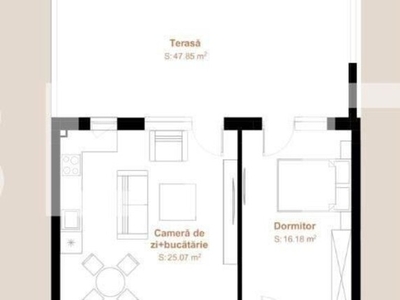 Apartament 2 camere, 54,15 mp + terasa 47,85 mp, zona exclusivista Vivo