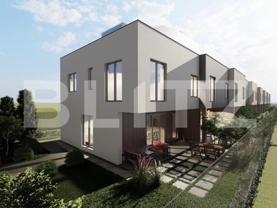 Casa insiruita, 79 mp, FINISATA, 30 mp gradina, 35 mp terasa, zona ACQUA PARK