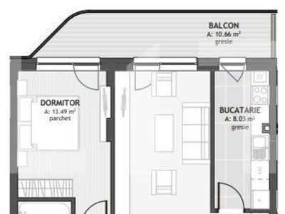 Bloc cu CF! Apartament cu 2 camere, 54.9mp, zona Centrala