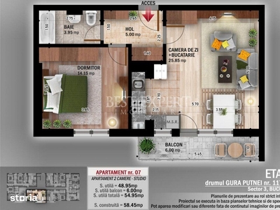 Apartament cu 2 camere, 59 mp utili in zona V. Lupului-Popas Pacurari!