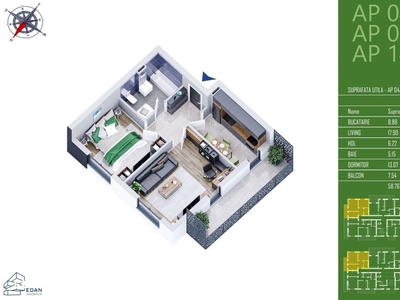 Apartament 2 camere mobilat-utilat Maurer Tractorul