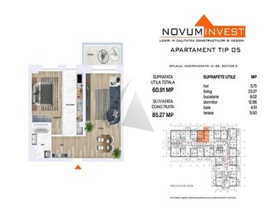 De Vanzare Apartament 2 camere Novum Residence Splaiul Independentei