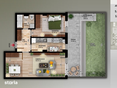 Apartament cu 2 camere de vanzare in zona parcul Feroviarilor!