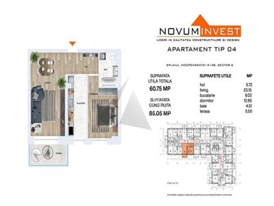 Vanzare apartament 2 camere Novum Residence Splaiul Independentei