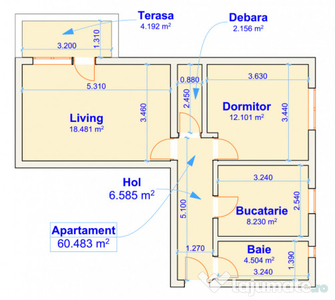 Apartament 2 camere Răcădău - nelocuit, gata pentru mutare!