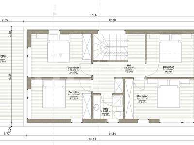 Cabana Belis, 130mp utili, 45mp terase, 1000 mp teren, Semifinisata