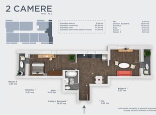 FINALIZAT | 2 camere TIP2, etaj 2, incalzire in pardoseala - Titan/Pallady