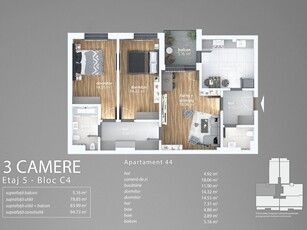 Apartament 3 camere Sector 4, Mall Grand Arena