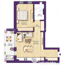 Apartament cu 2 camere, 51.78 mp, zona Torontalului