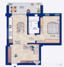 Apartament cu 2 camere, 52,18mp, zona Lounge