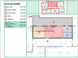 Apartament cu terasa 30 mp