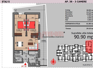 Model unic 3 camere - terasa 29 mp - Berceni Noul