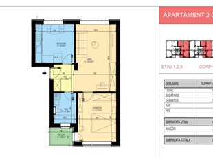 [Șoseaua Leordeni] Apartament 2 camere decomandat 52mp