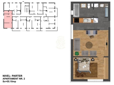 Apartament NOU 2 camere, Finisat, Zona Nord