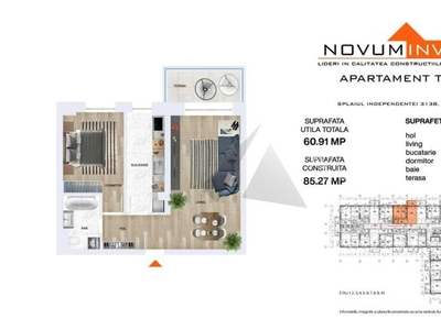 De Vanzare Apartament 2 camere - Novum Residence Splaiul Independentei