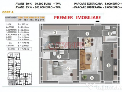 Parcul Tudor Arghezi - Metalurgiei - 3 camere - 97500 euro