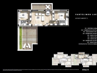 Apartament 3 camere Pantelimon, 3 camere direct pe lacul Pantelimon terasa