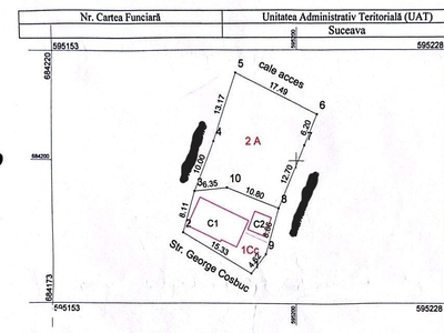 Teren central Suceava, 528 mp, Strada George Cosbuc, pret negociabil