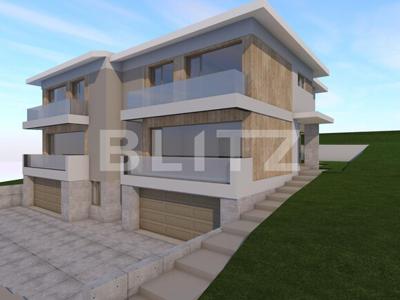 Duplex 4 camere, 204 mp utili, 408 mp teren, panorama spre oras, zona strazii Odobesti