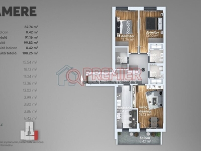 Apartament 3 camere Metalurgiei cartierul nou