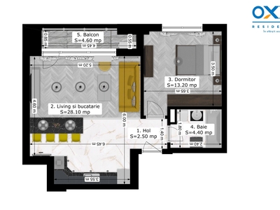 Rahova-Oxy Residence 2 camere Tip F mobilat/utilat