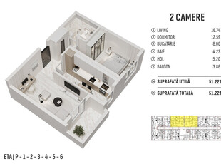 Apartament 2 camere--Militari Residence-Comision 0%