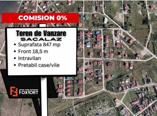 COMISION 0% Teren intravilan pretabil constructii, Sacalaz - 847 mp