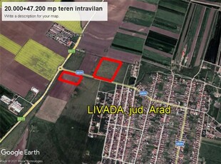 vand 47.200 mp teren intravilan, loc. Livada, jud. Arad. Pret 13 euro mp