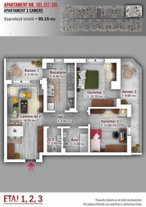 Apartament 3 camere decomandate Pallady 10 min metrou Anghel Saligny